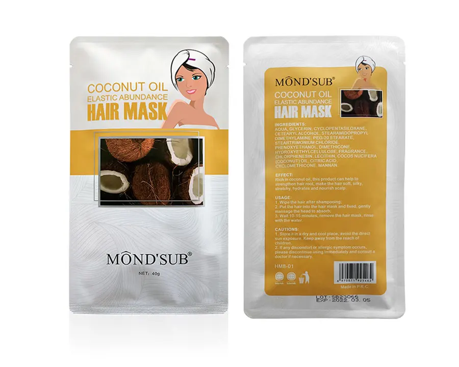 

Private Label Coconutoil organic treatment repairing cap packaging hair mask