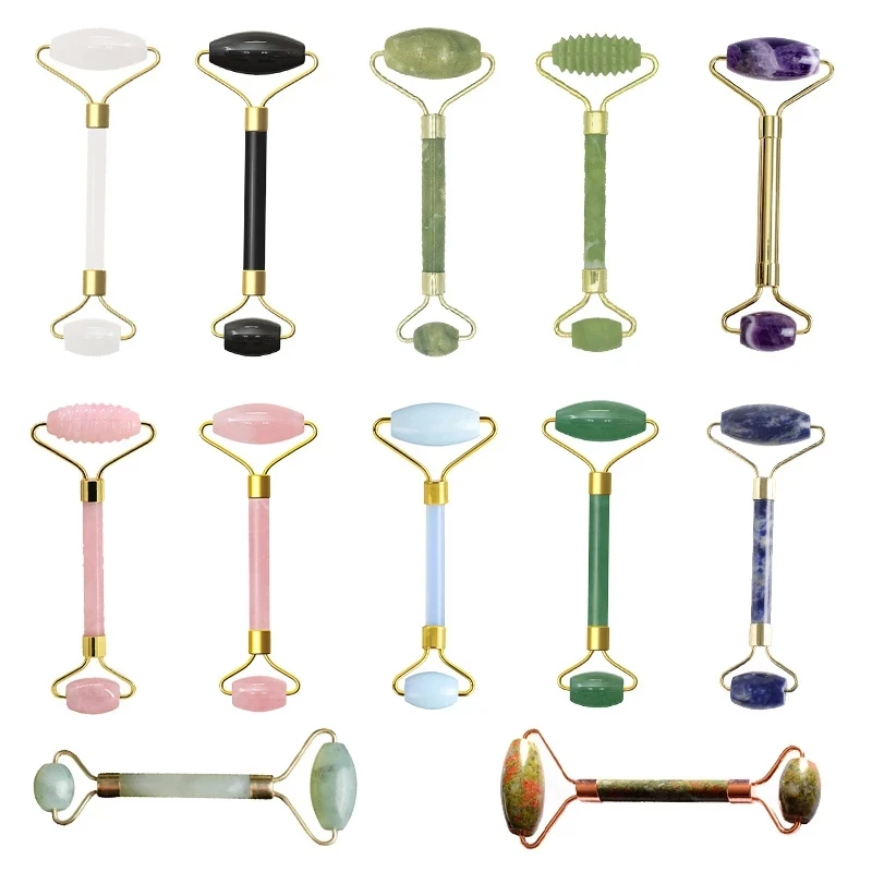 

Customization real 100% amethyst facial jade roller massage blue aventurine jade facial roller