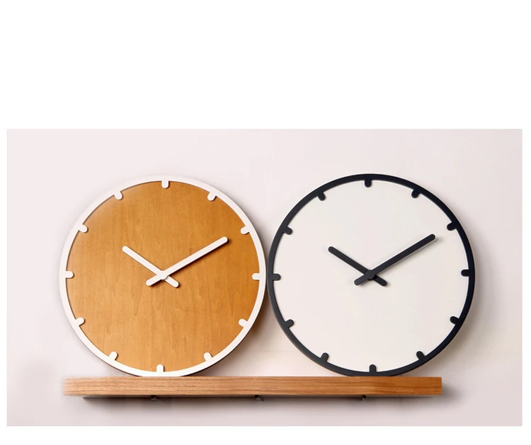 

12 Inch Colorful Medium Density Fiberboard Wall Clock, White