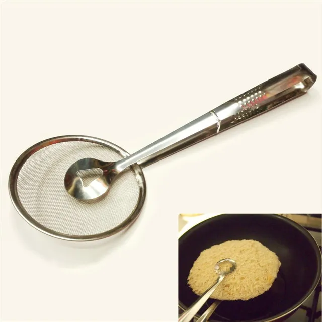 

New Stainless Steel Food Tongs Frying Oil Filter Tongs Frying Filter, As show