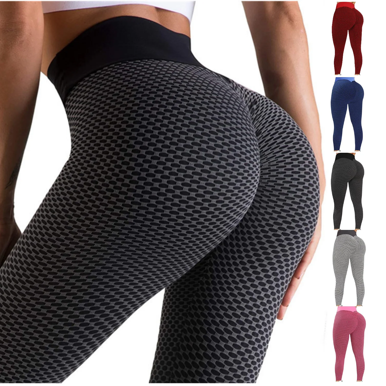 

Free sample high waist seamless honeycomb Tiktok Tik Tok scrunch butt lift Fitness yoga pants Leggings for women, Customized colors