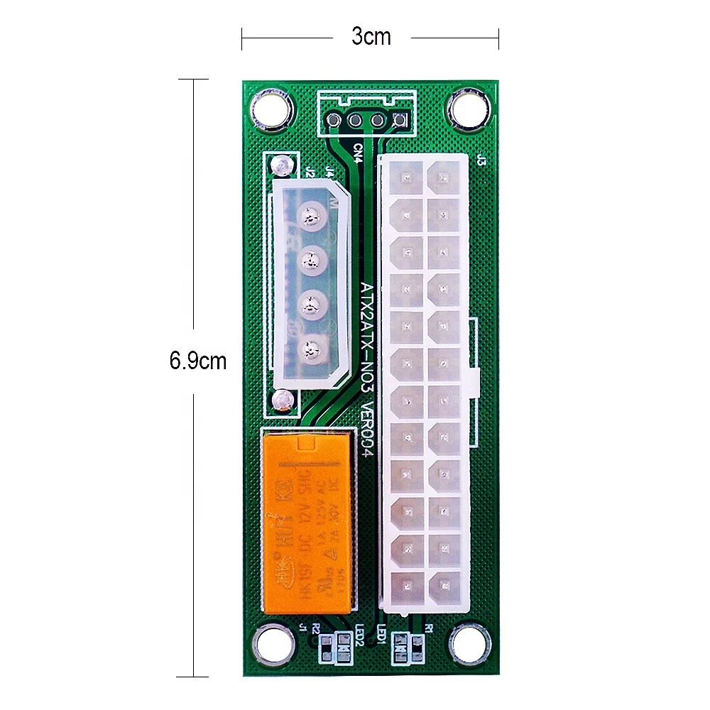 

Dual PSU Power Supply Adapter Add2PSU Upgraded ATX 24Pin to Molex 4-Pin Multiple Power Supply Sync Starter Extender Card, Green yellow