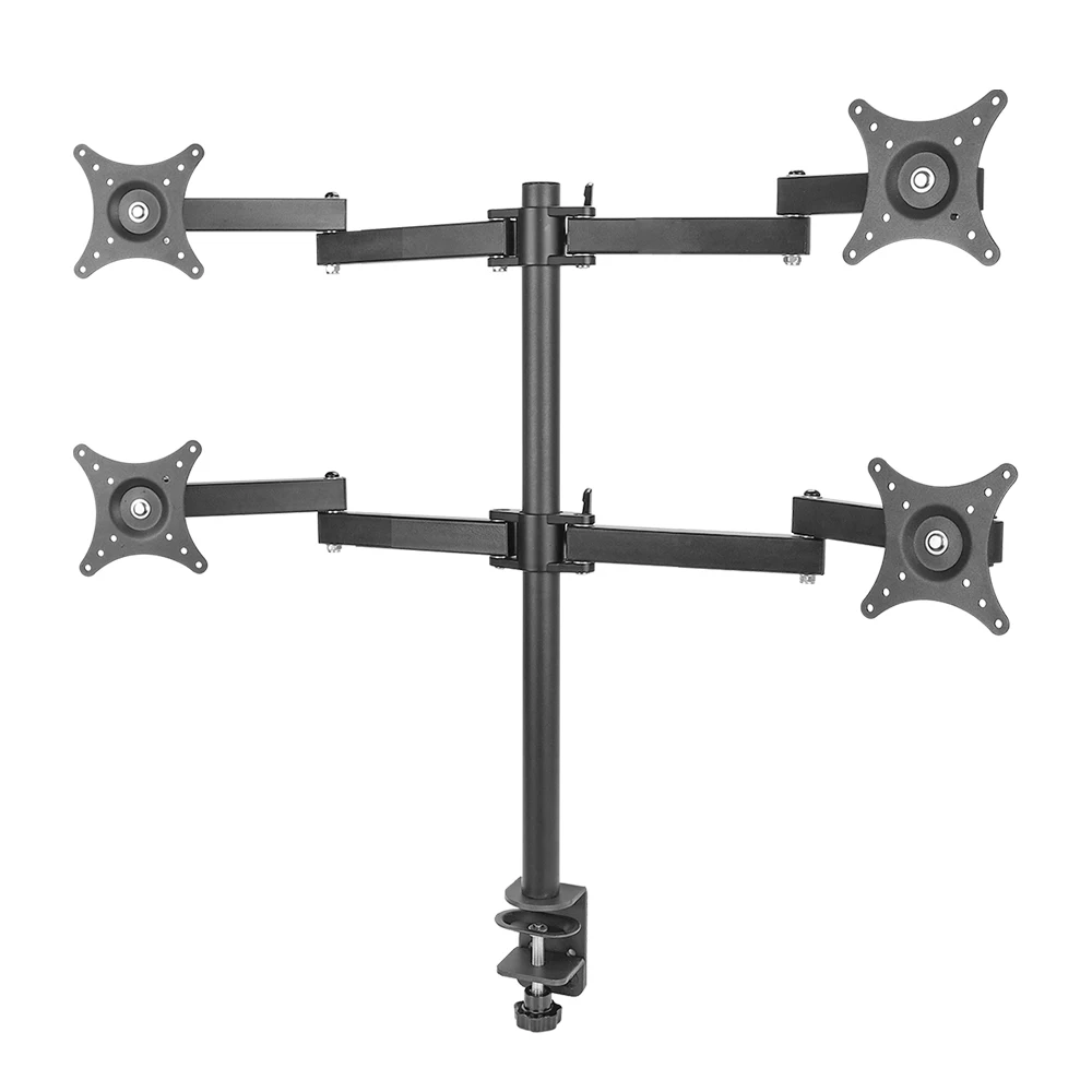 

Adjustable Four Arm TV Mount Bracket for 10 to 32 Inch Computer Screen with Clamp, Black