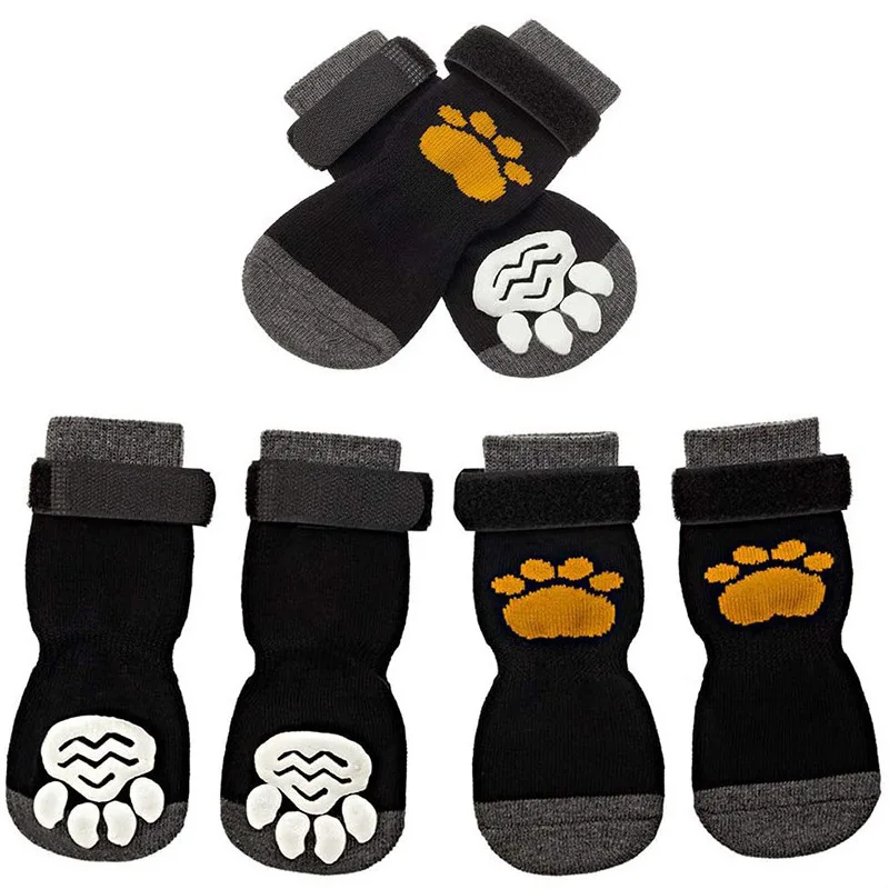 

4pcs/set fashion print cotton anti-slip pet dog socks shoes pet apparel accessories socks for dogs