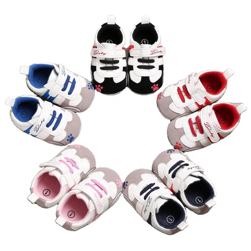 

2022 infant new born baby boys sneakers shoes fashion walking style shoes custom logo toddler shoes for kids, Blue/pink/grey/black/red