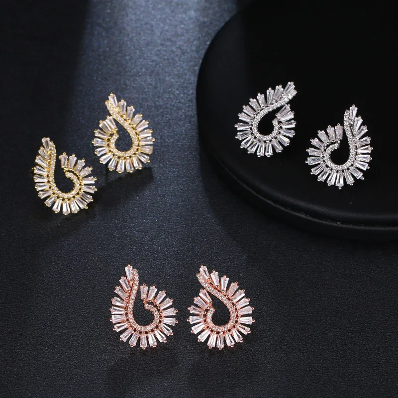 

Fashion Jewelry Petals Teardrop Engagement Luxury Aesthetic Wedding Female Earrings Gift