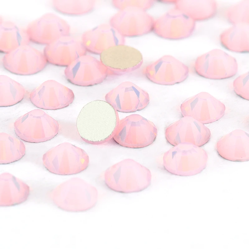 

Rose Water Opal And White Opal Flat Back Crystal Rhinestone Hotfix