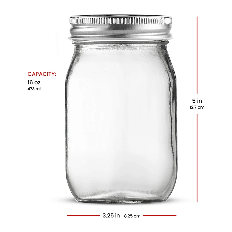 Glass Jar Supplier Wholesale Kitchen 250ml 500ml Wide Mouth Mason Jars