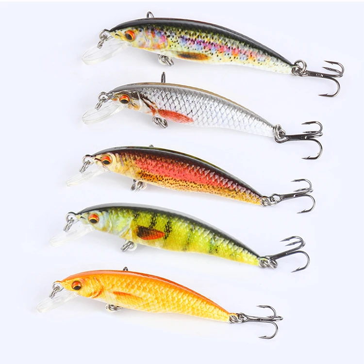 

In Stock 3g 55mm Bionic Colorful Artificial 3D Eyes Floating Hard Swim Baits Wobbler Minnow Fishing Lure With Treble Hooks