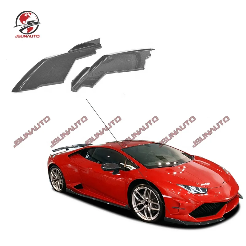 

For Lamborghini Huracan Carbon Fiber Front Lip Wrap Angle D Style Front Bumper Lip Chin For Lp580 Lp610 Front Bumper Air Vent, Black