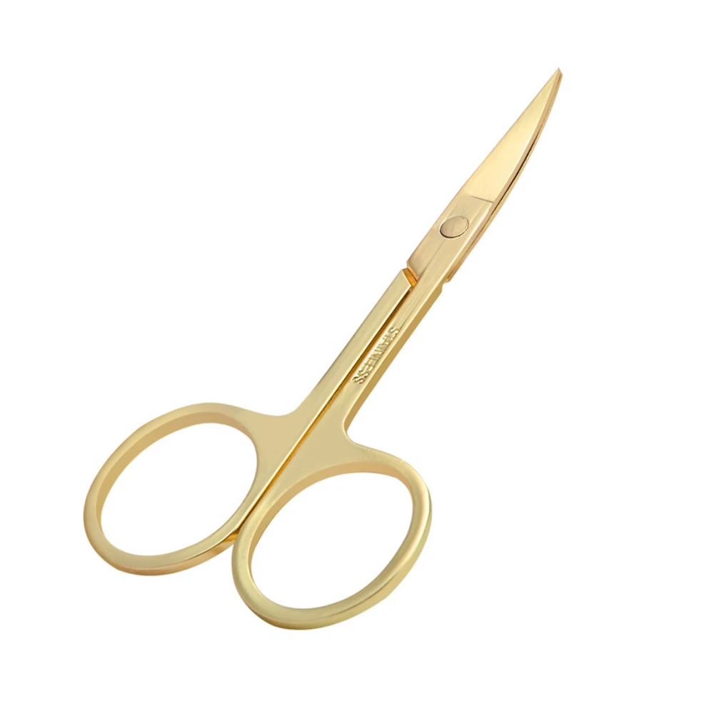 

Wholesale Makeup Tools Custom Logo Eyelash Eyebrow Trimmer Scissors Beauty Scissors, Gold