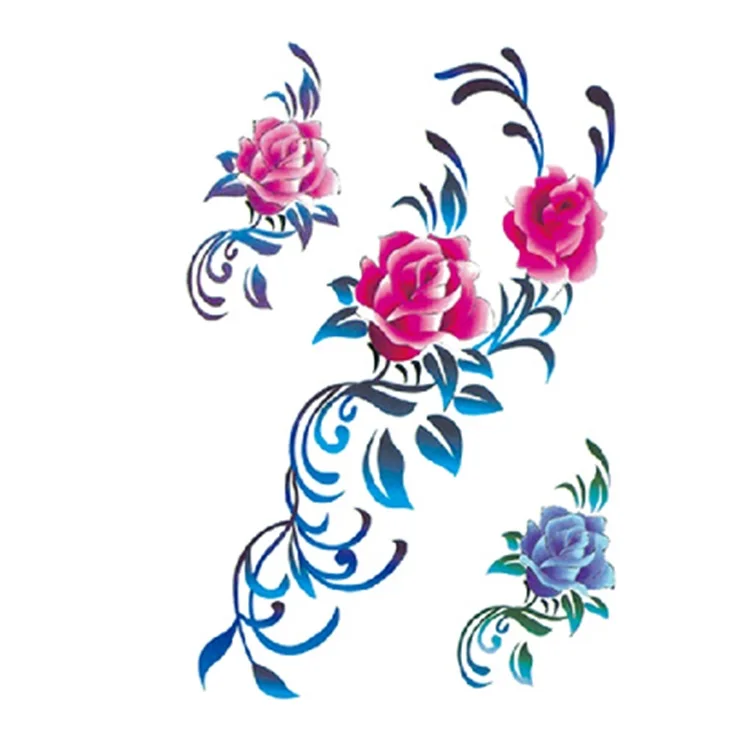 

TBS series plant flower waterproof disposable tattoo stickers, Cmyk