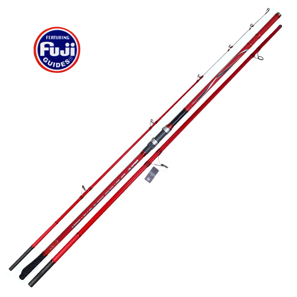 

4.25M Fuji Components 100-250g 3sections Super hard high carbon surfcasting rod long casting beach far shot fishing rod