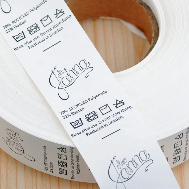 

Garment label thermal transfer printed nylon taffeta wash ribbon, 196 colors