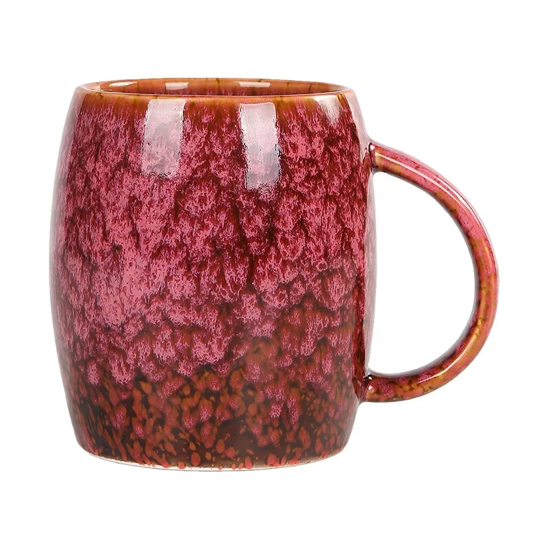

2021 new fashion creative design kiln transmutation color glazed cute ceramic drinking water coffee mug cup