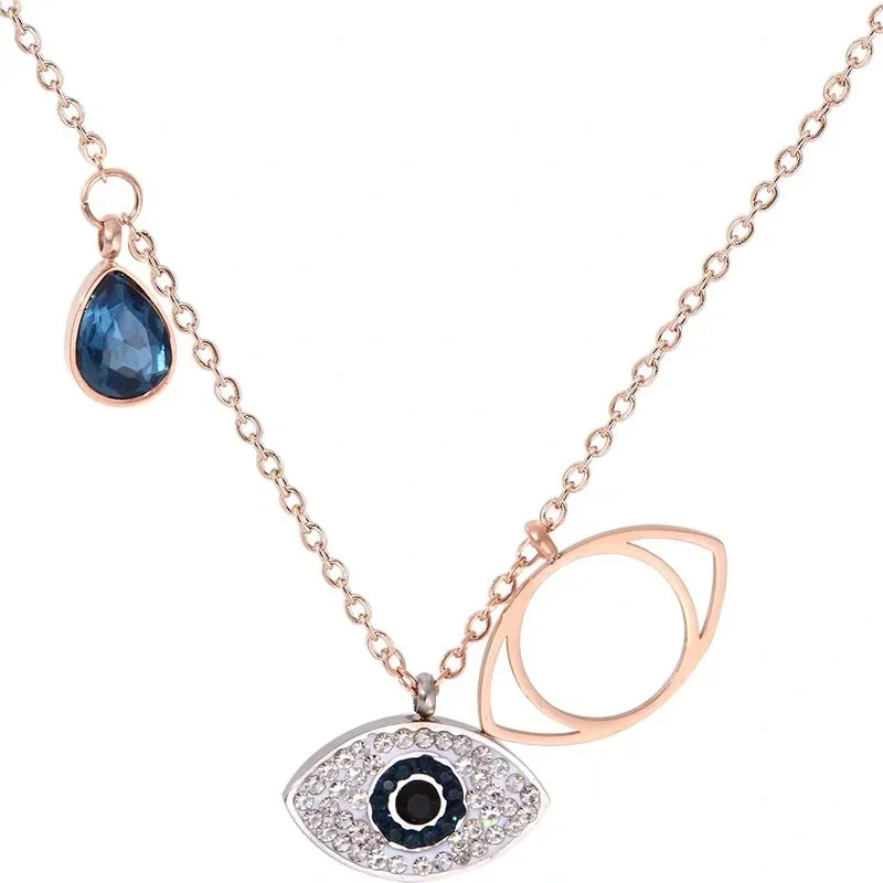 

Hesiod stainless steel eye necklaces