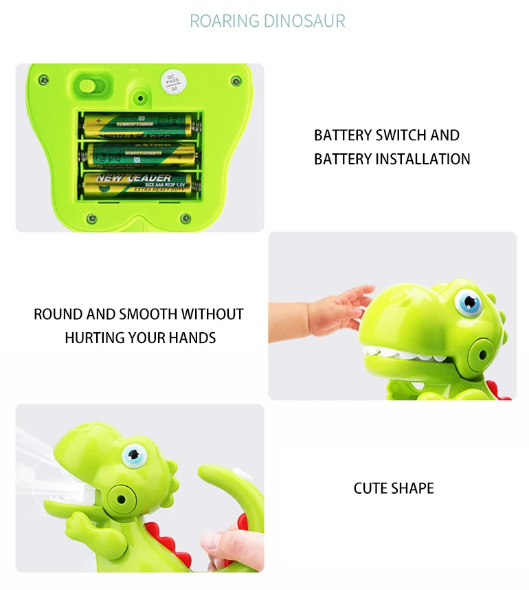 Battery Operated Flashlight LED Torch Dinosaur Educational Toy, Children Eco Toy Dinosaurs Toys 2020 with Light And Music
