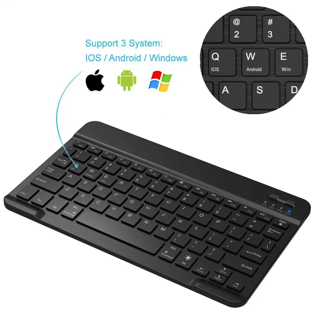 

Ultra-Thin Universal Mini Slim Wireless Keyboard For Ipad 10inch BT Keyboard