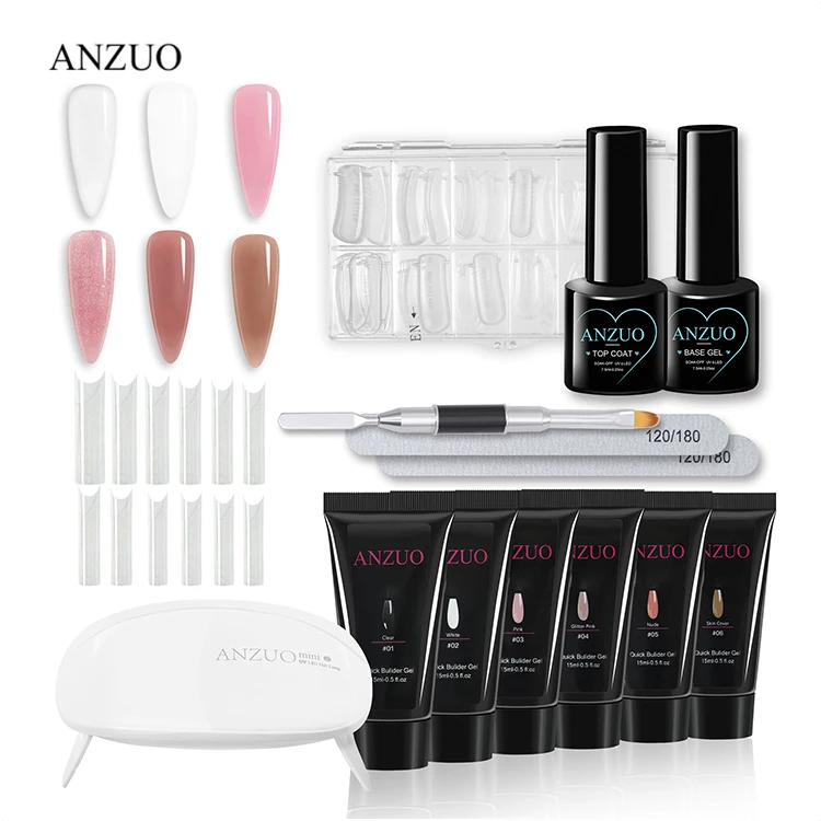 

Manicure Set UV Lamp Acrylic Tips Quick Building Gels Polish Nail Tools Poly UV Nail Extension Gel Kit, Many colors are available