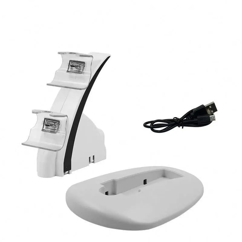 

Dual charger TOL54 ps4 game controller joypad joystick, White