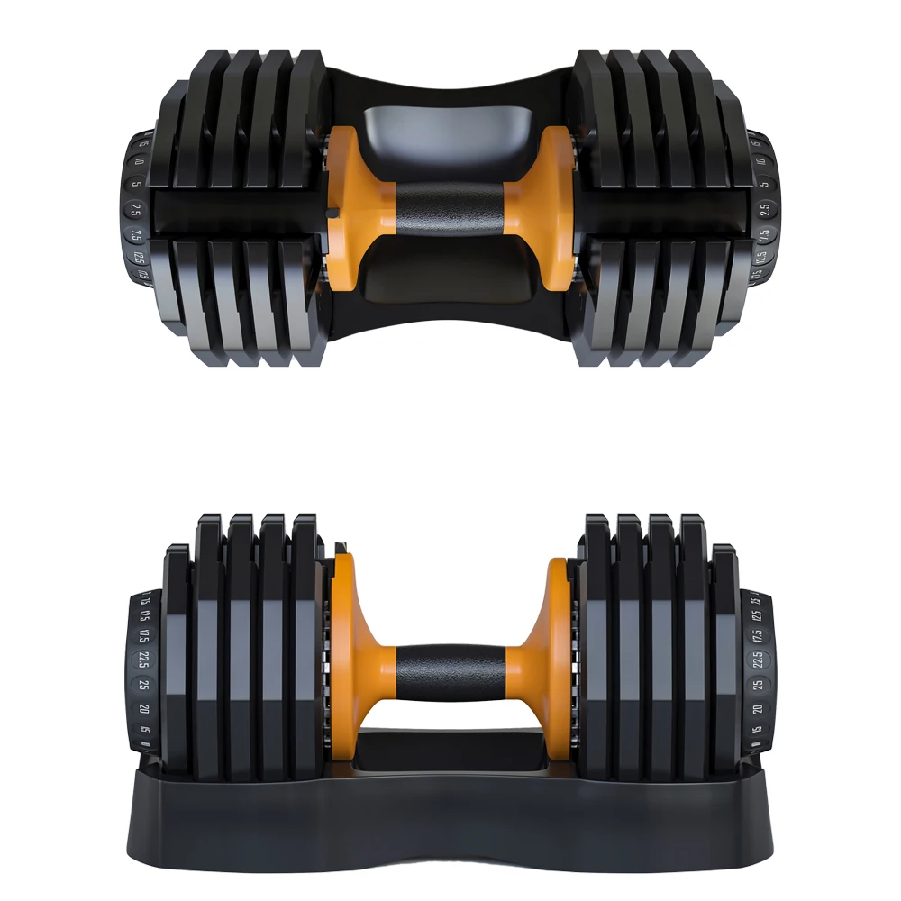 

schvodon/oem/odm weight lifting adjustable dumbbell 25kg for cardio training smart dumbbell, Yellow&black, green&black