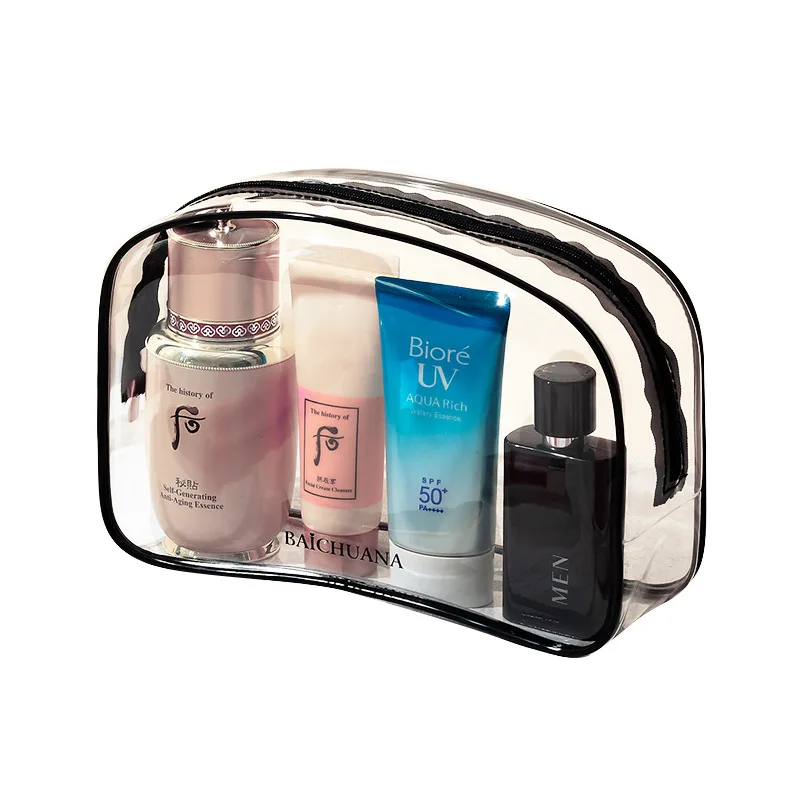

New Fashion Waterproof Private Logo Custom Transparent Make up pouch Clear Makeup Cosmetic Pouch PVC Storage Bag