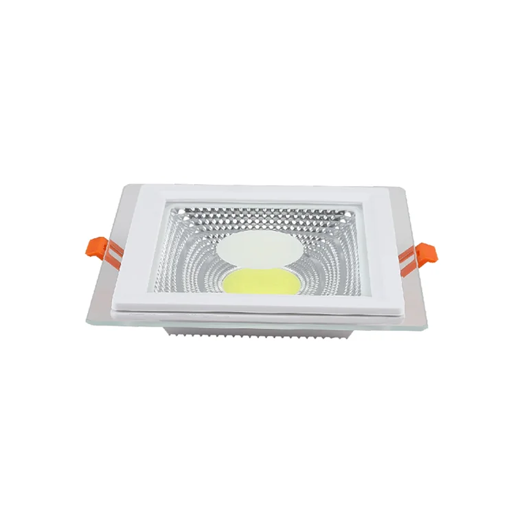 High brightness led square 5w 10w 15w  24w cob glass panel ceiling down light