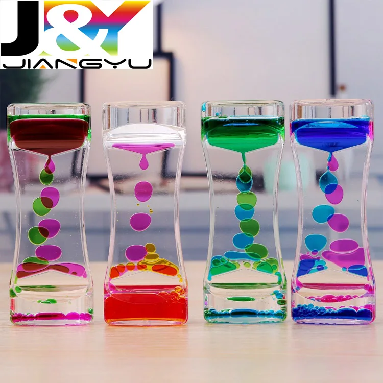 

Colorful Hourglass Liquid Motion Bubbler Timer for ADHD Fidget Sensory Toys Anxiety Autism Children Activity Calm Relaxing, 5 colors