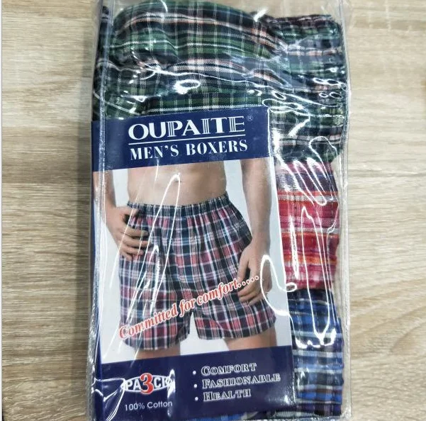 

Men Home Wear Boxer 3pcs Package Comfortable Plus Size Loose Arrow Pants Mens Casual Cotton Boxer Shorts, As picture shown