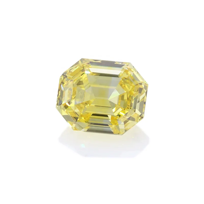 

Starsgem 1.5 carats Yellow Color Octagon Shape Emerald Cut Loose HPHT Diamond