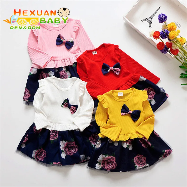 

High Quality Winter Baby Girls Clothes Knitted Ruffles Frock Kids Clothes Baby Girls Dresses, Picture shows