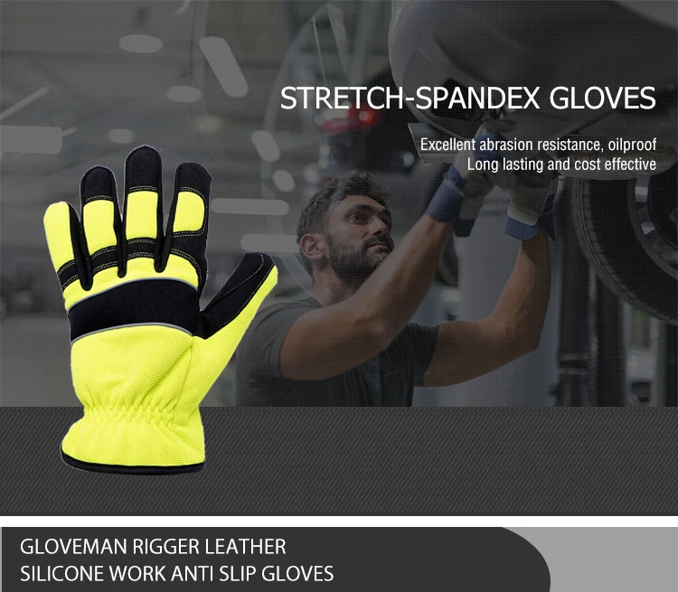 lime green leather gloves