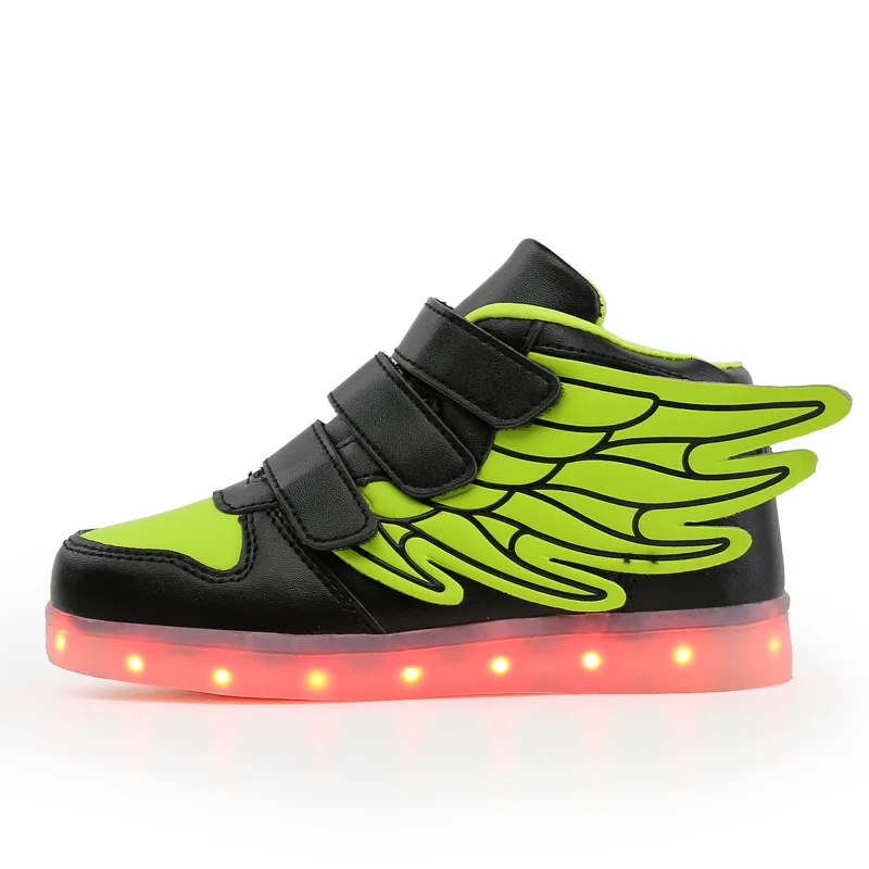
Kids Light up Shoes with wing Children Led Shoes Boys Girls Glowing Luminous Sneakers USB Charging Boy Fashion Shoes 