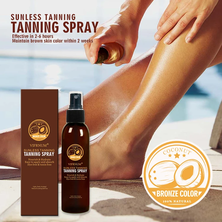 

private label sunless tanning mist custom logo liquid tanning water spray, Brown