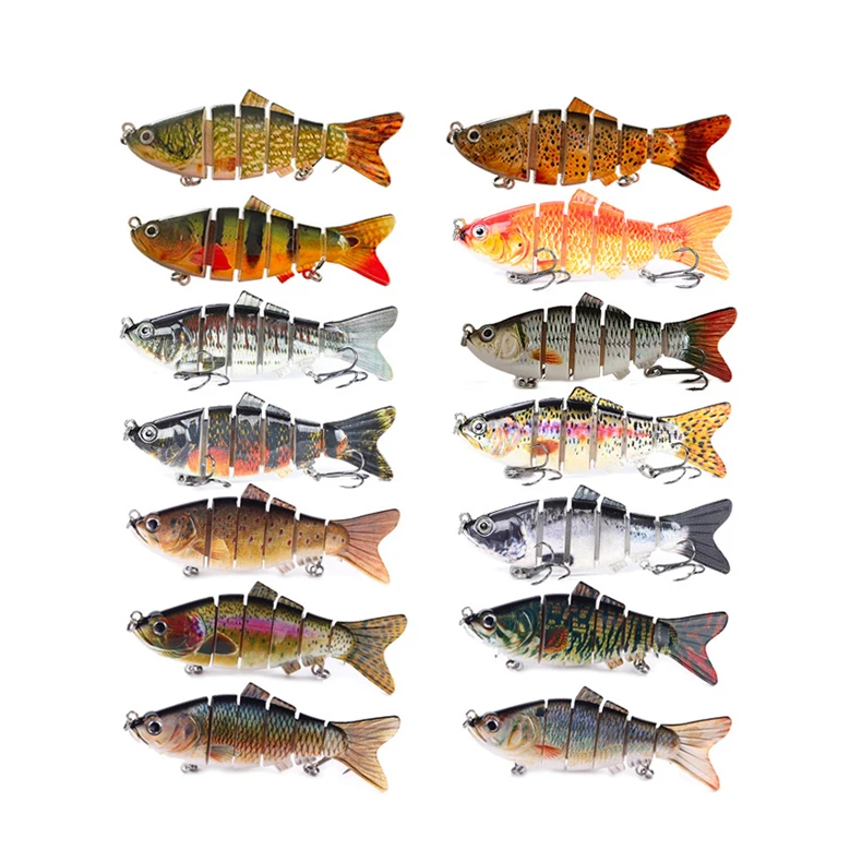 

Fishing Accessories 10cm Artificial Bass Fish Bait 6 Segmented Multi Jointed Hard Lures