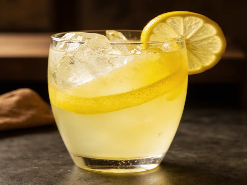 Chilled limoncello served in frosted glass