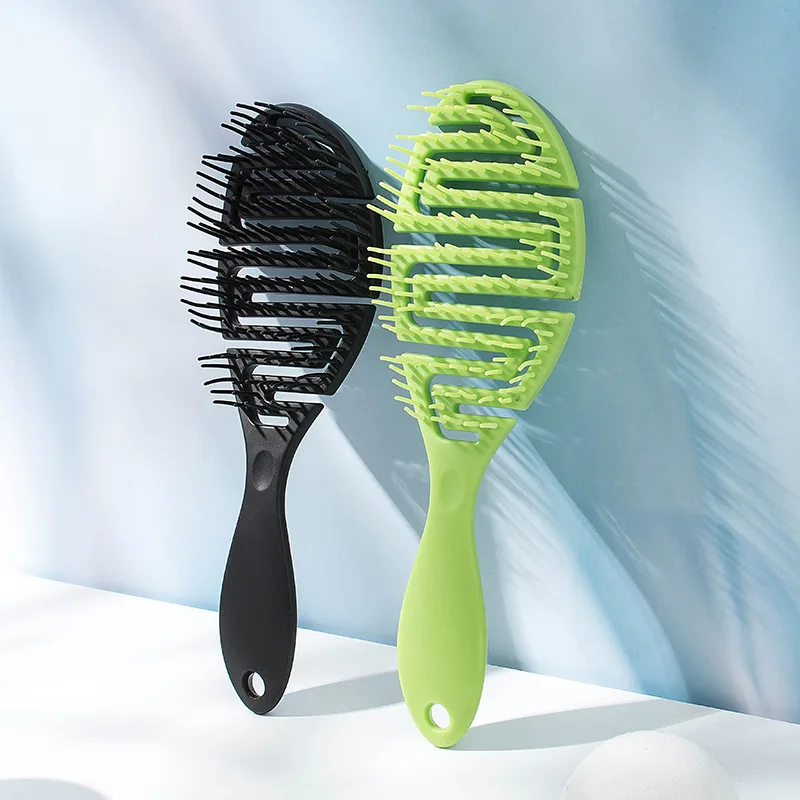 

Customized Color Logo Professional Hairdressing Styling Tools Detangling Hair Brush Classic Wet Dry Hair Brush for Curly hair