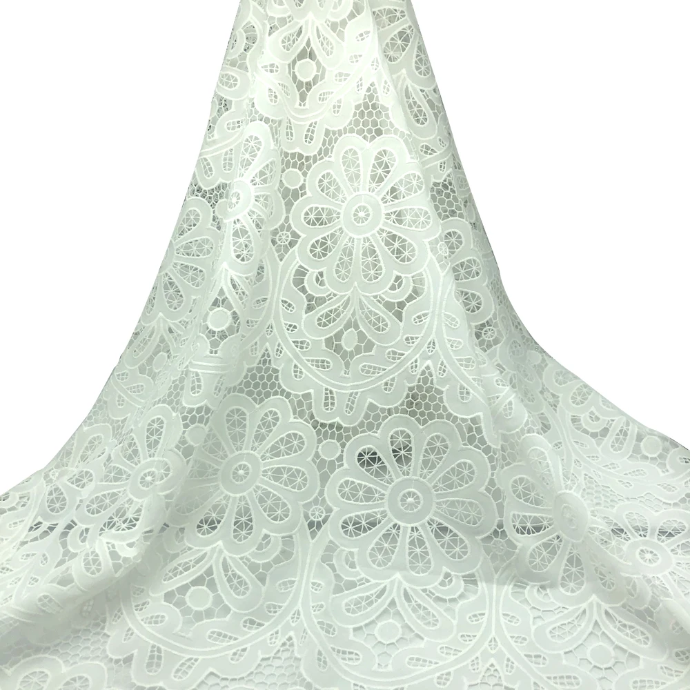 

Wedding Lace pure white cotton lace embroidery dress lace fabric, Custom color