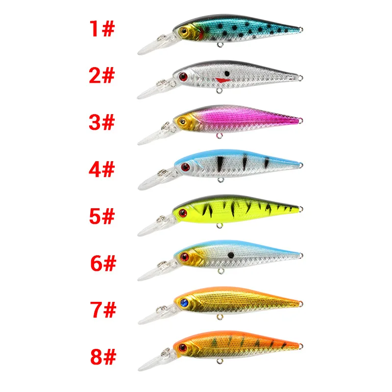 

High Quality  Deep Diving Fishing Bait Hard Plastic Minnow Fishing Lure For Sea Fishing, 8 colors