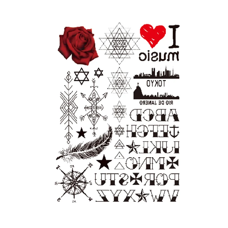 

Free shipping New style Premium Popular Waterproof temporary tattoo stickers, Cmyk