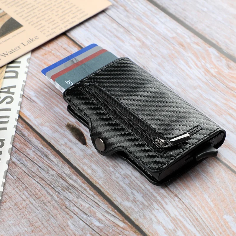 

Boson Brand Good Quality Metal Card Holder Wallet Aluminum Case Slim Leather Wallet For Men