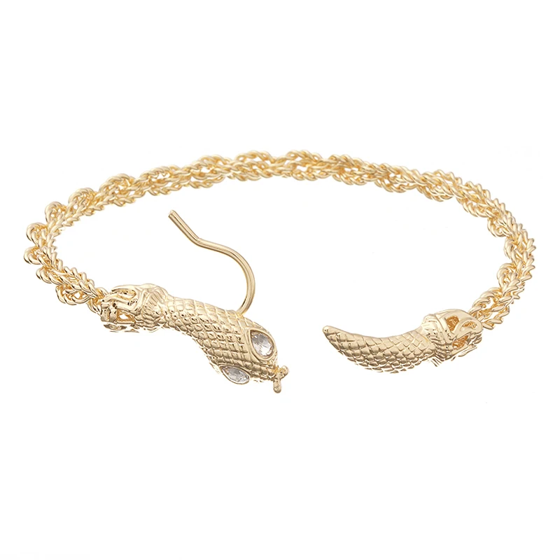 

Moroccan style classic snake head bracelet anklet alloy made specially for aristocrats customized golden open bracelet wholesale