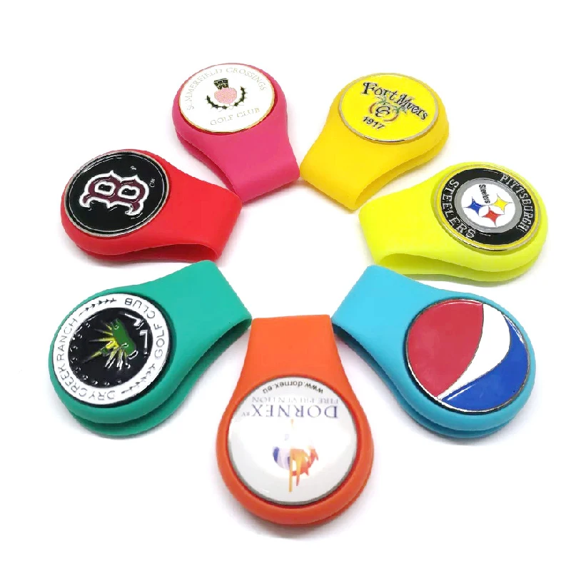

Factory price magnet golf Hat clips customized Silicone golf hat clip with magnetic ball marker, Same as picture