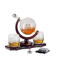 

Mouth blown globe whiskey decanter USA market hot sale whiskey decanter with stones