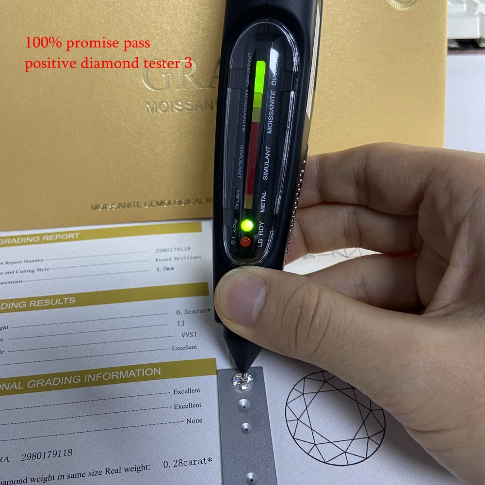 

100% promise pass positive diamond tester 3 White 9mm D VVS excellent cut loose moissanite diamond price of 1carat diamond