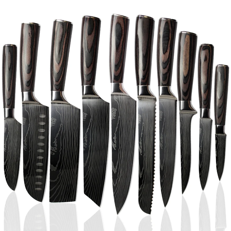 

Damascus Pattern Stainless Steel Kitchen Chefs wood handle 8 Inch Japanese Chef Knife