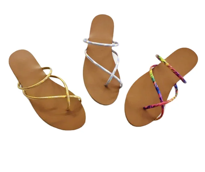 

Hot Sale Tiny Straps Women Flats Slippers Sandals Colors Flip Flop Shoes women Sandals Slipper, Picture