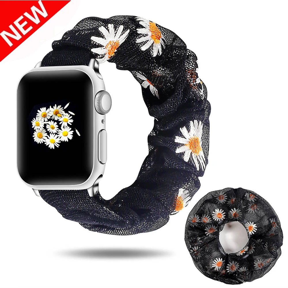 

Elastic Scrunchy Watch Band Wrist Replacement Strap for Apple Watch Women Watch Band, Optional