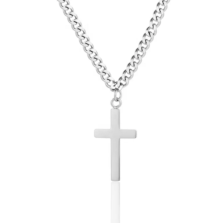 

Hip Pop Hot Sell Stainless Steel Jewelry Chain Cuban Link Chain Necklace Cross Pendant Necklace Gold Neckalce for Daily Wear