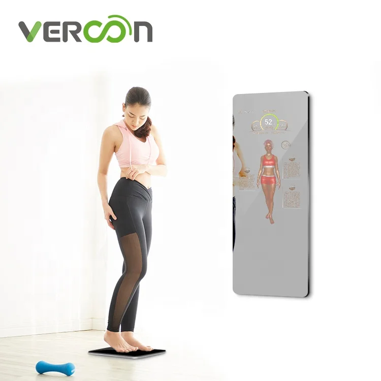 

Luxury wall mounted smart fitness interactive mirror depth camera mirror exercise workout